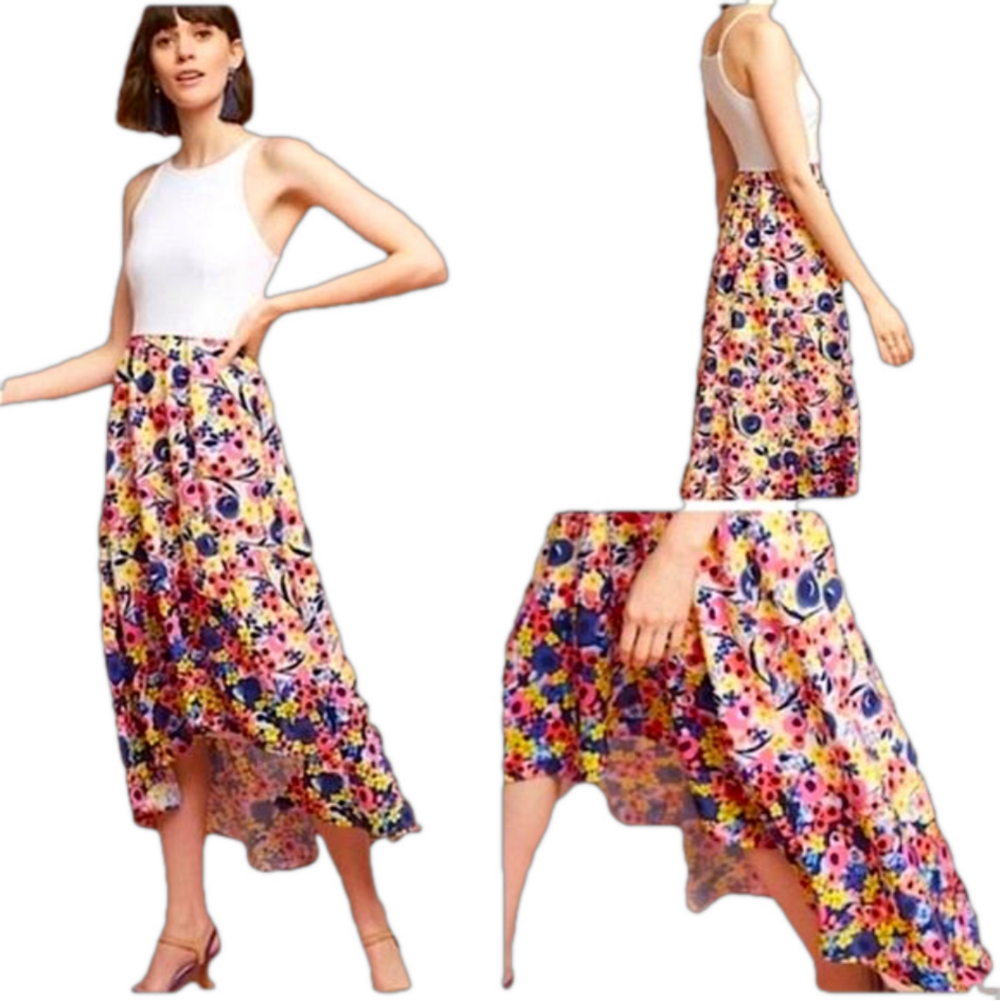 HUTCH {Anthropologie} Floral Mixed Media Dress